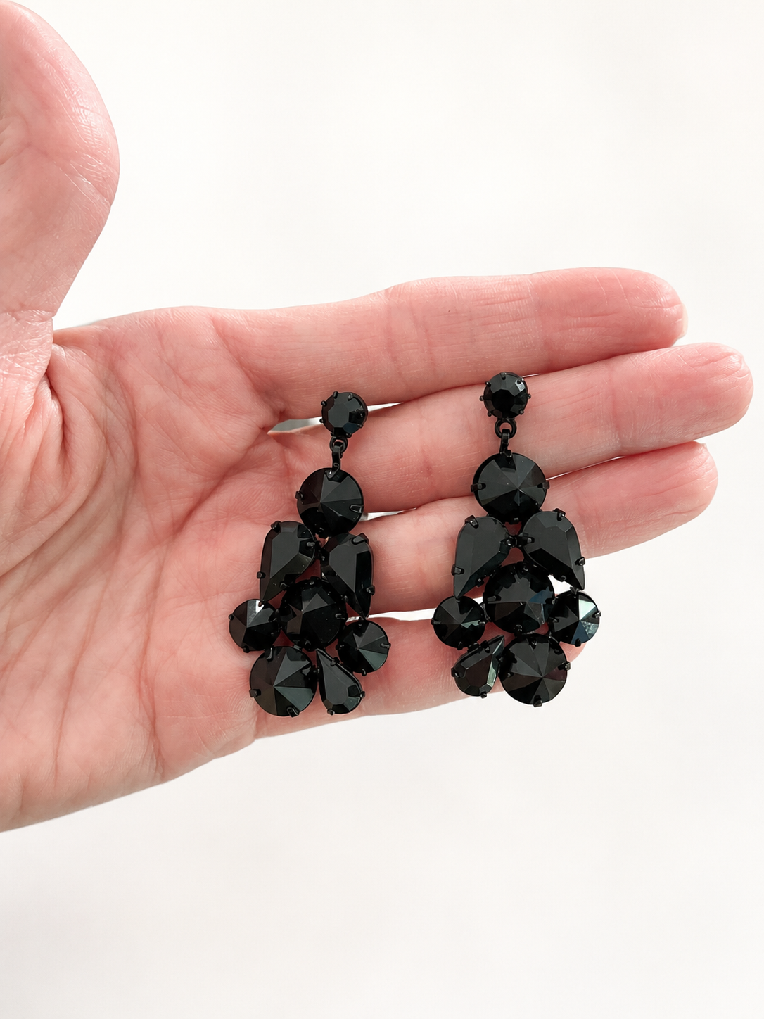 MIDNIGHT SPARK CHANDELIER EARRINGS