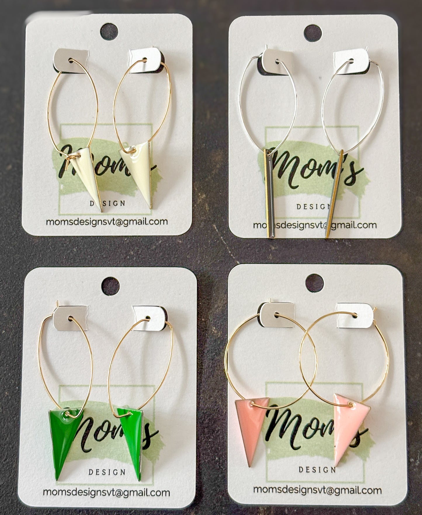 Irish Green Triangle Hoop Earrings