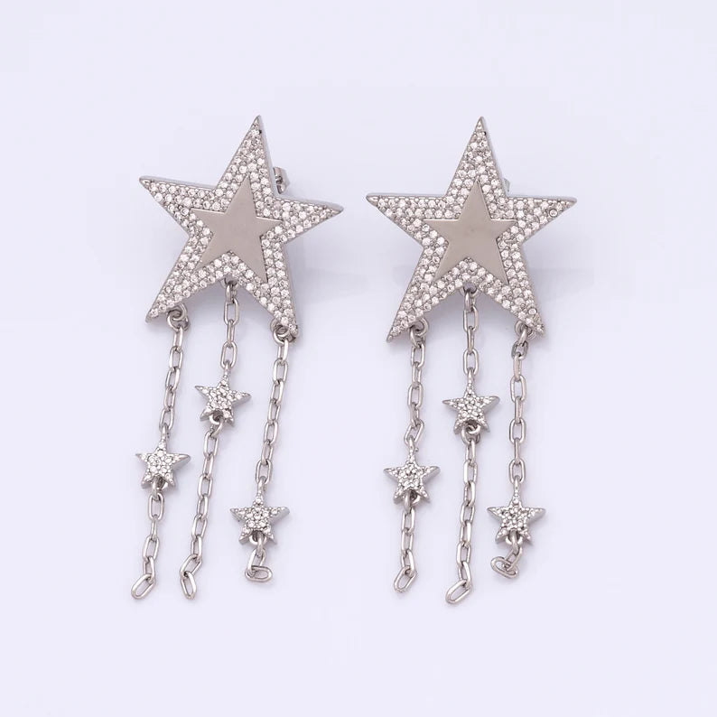 Crystal Star Drop Earrings
