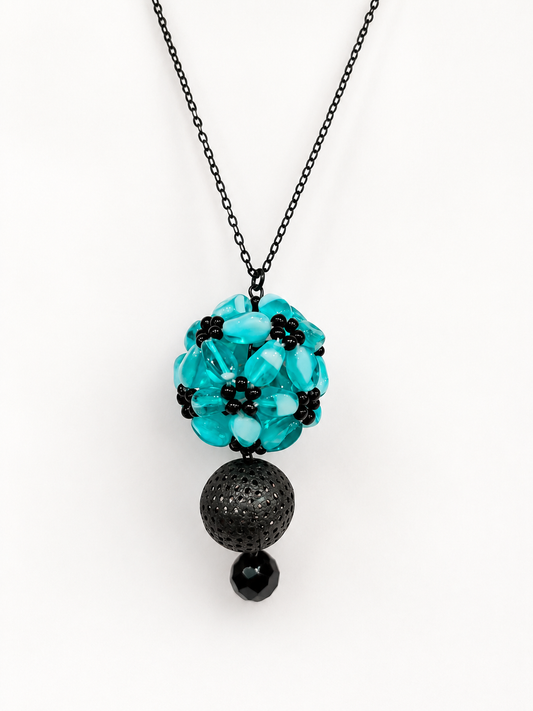 TURQUOISE BLOOM PENDANT NECKLACE