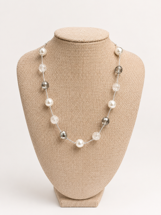 Pearls and Crystal Choker Necklace