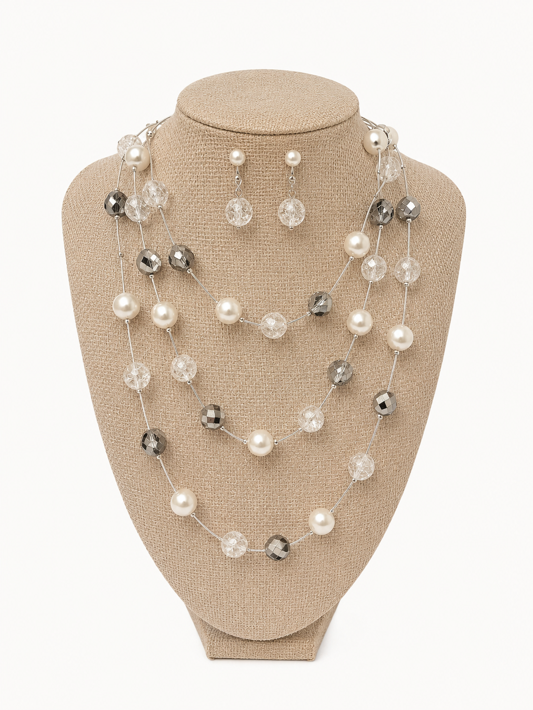 Pearls and Crystal Choker Necklace
