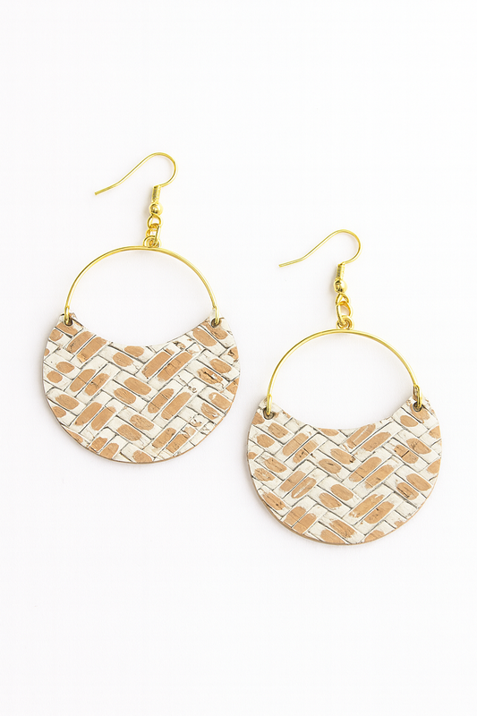 Wicker Basket Cork Earrings