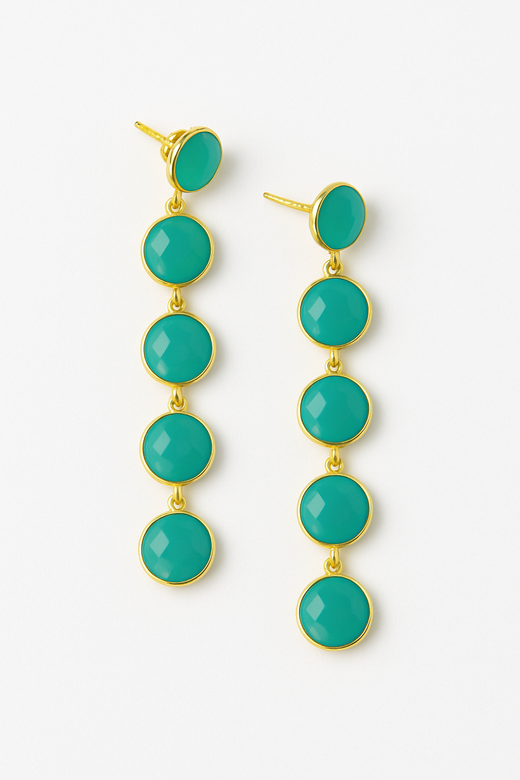 Aqua Chalcedony Dangle Earrings