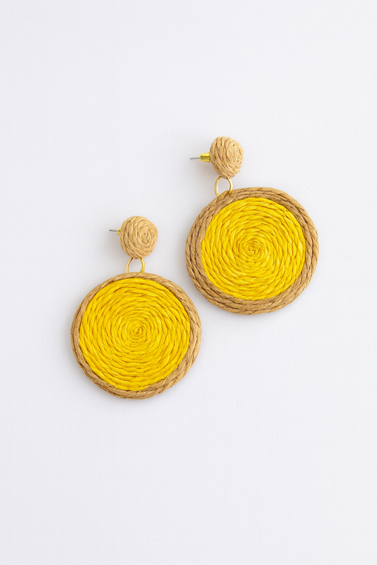 Round Jute Earrings