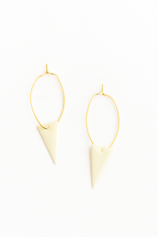 Snow-White Arrow Hoop Earrings