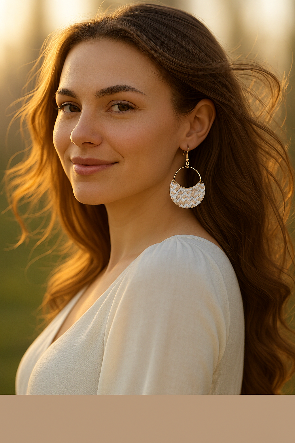 Wicker Basket Cork Earrings