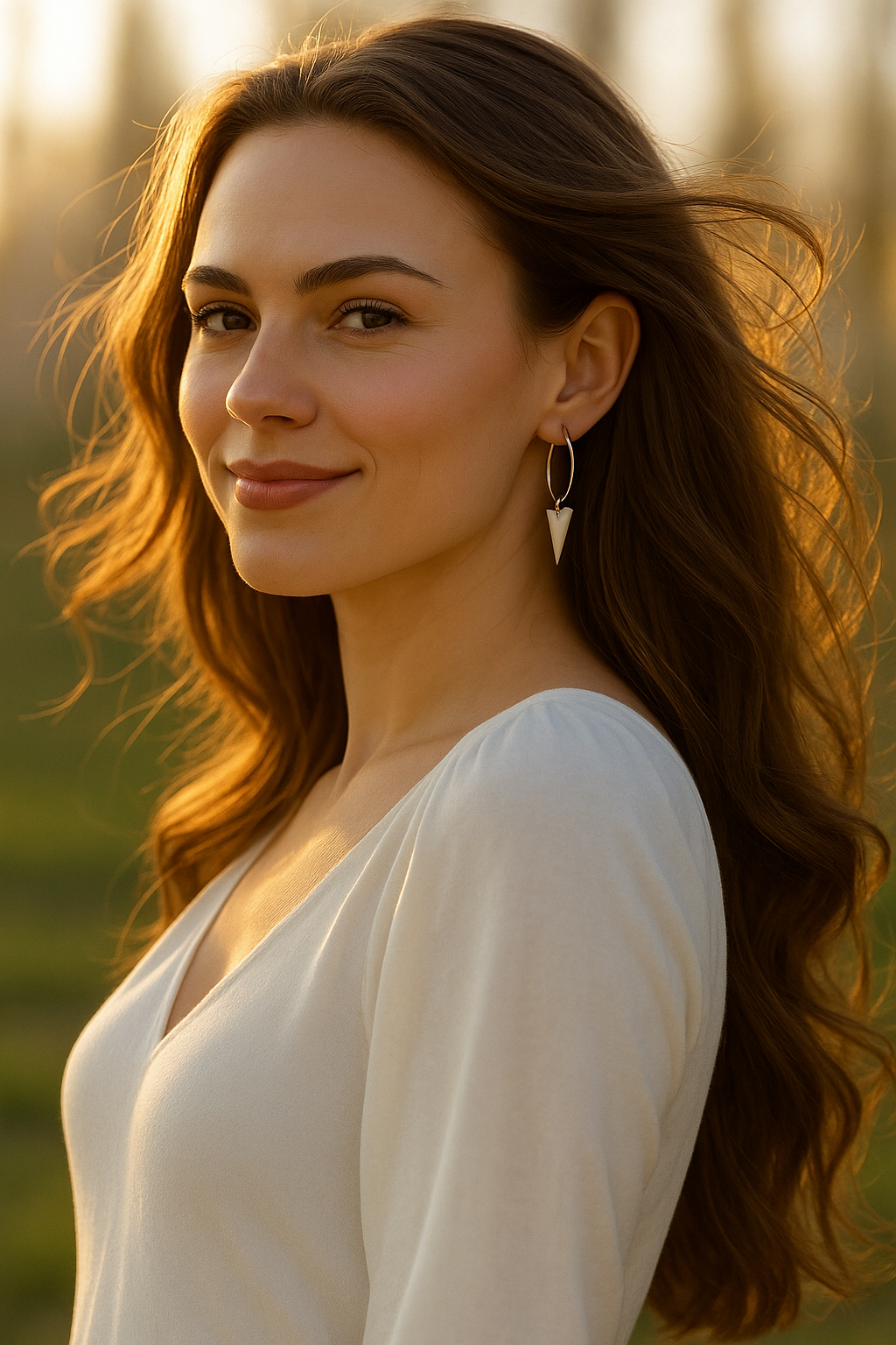 Snow-White Arrow Hoop Earrings