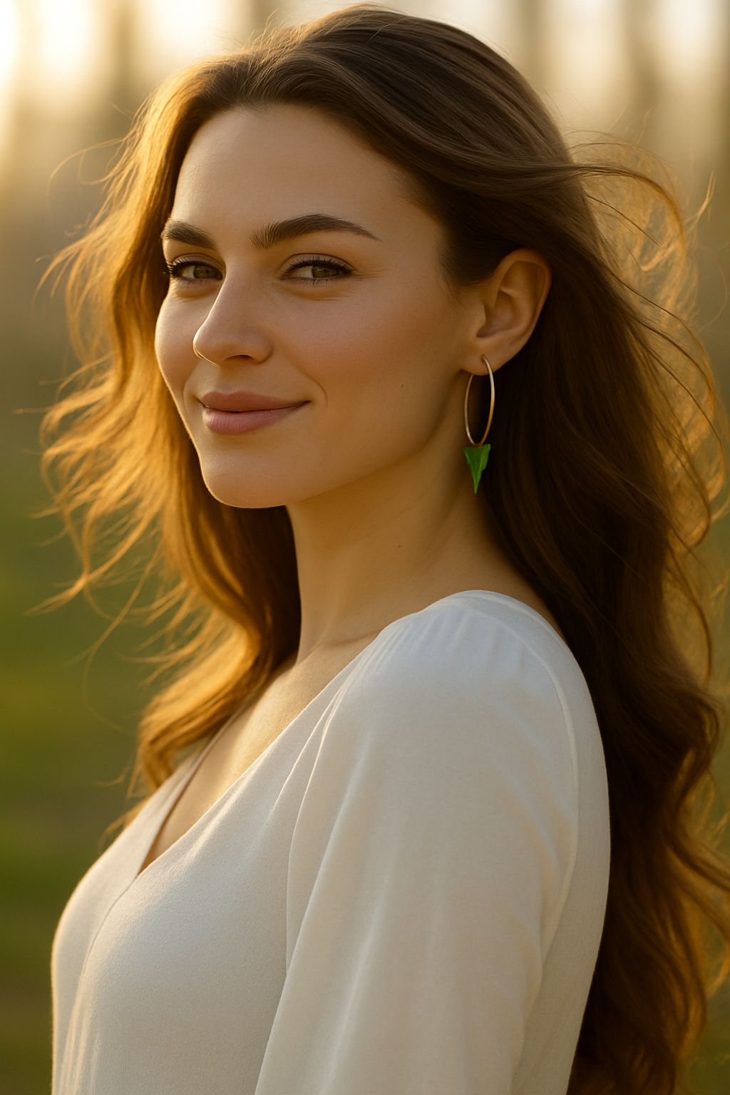 Irish Green Triangle Hoop Earrings