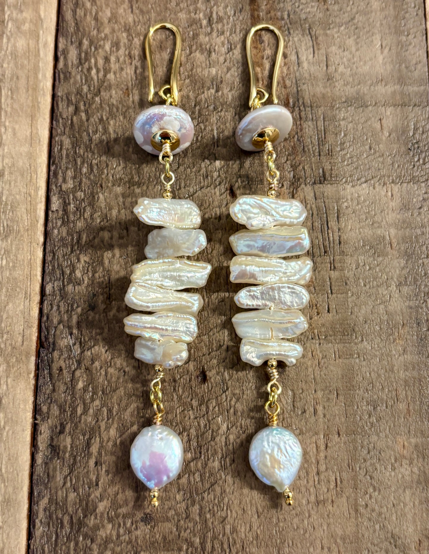 Fresh Water Pearls Cascade Earrings