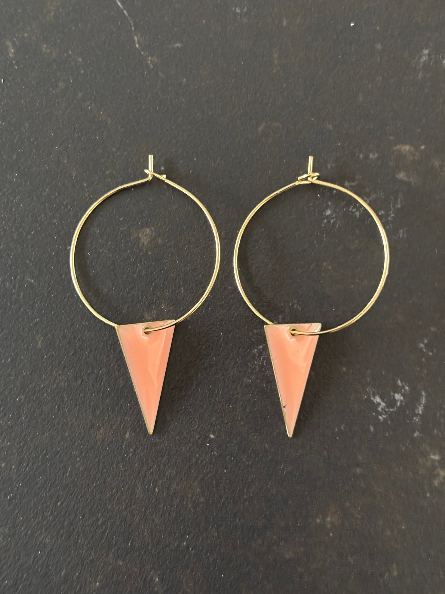 Coral Triangle Drop Hoop Earrings