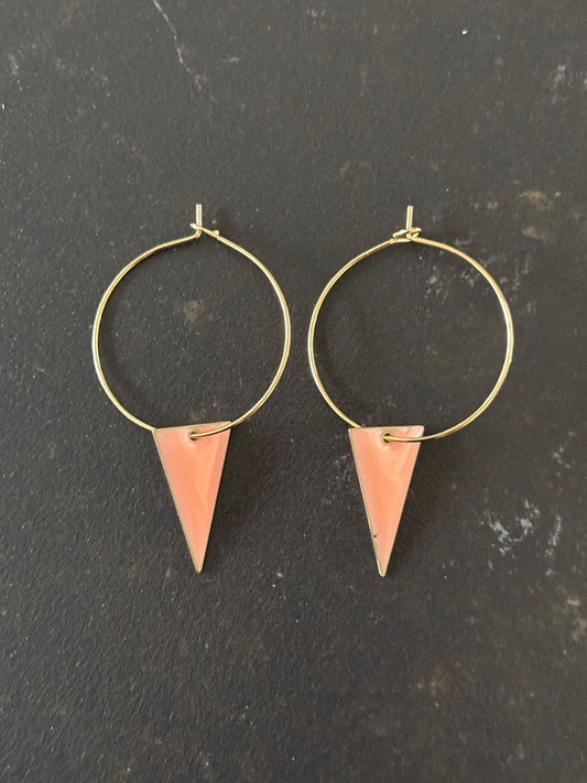 Coral Triangle Drop Hoop Earrings