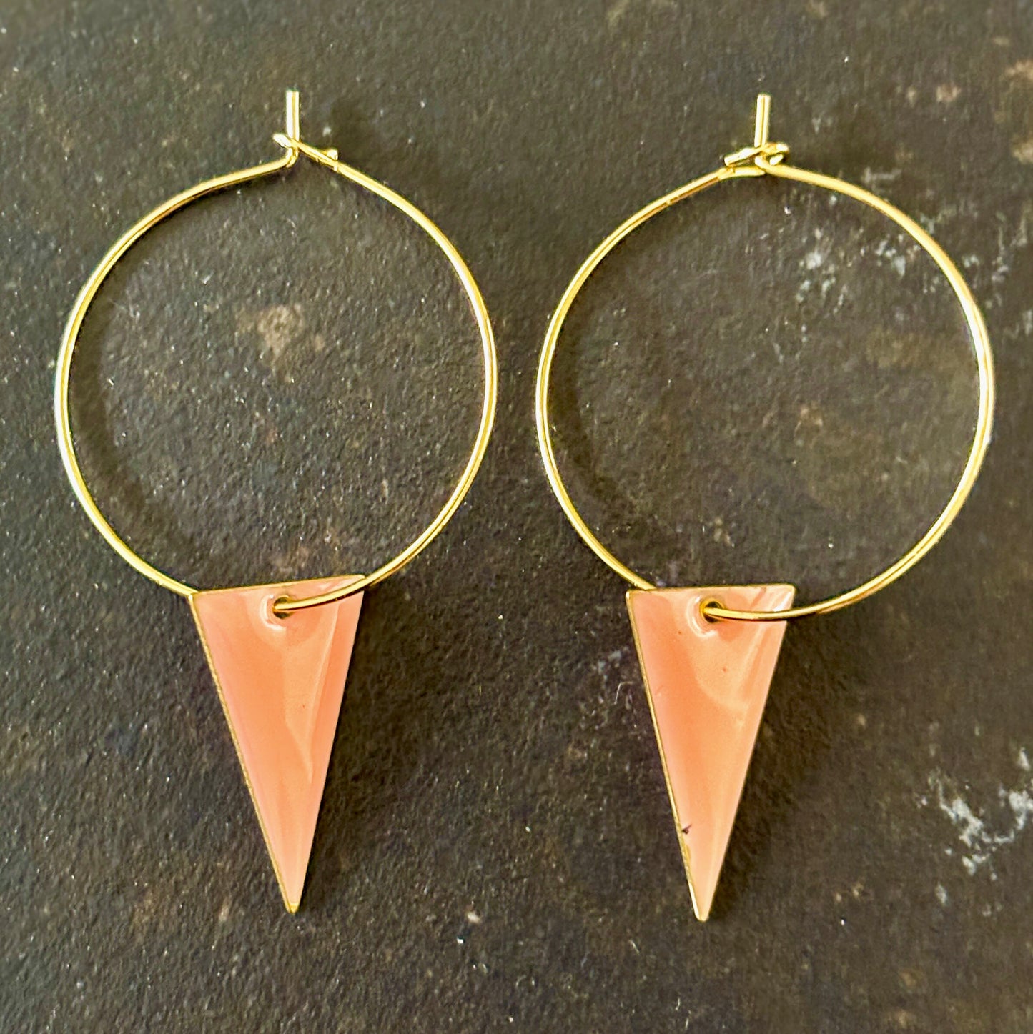 Coral Triangle Drop Hoop Earrings