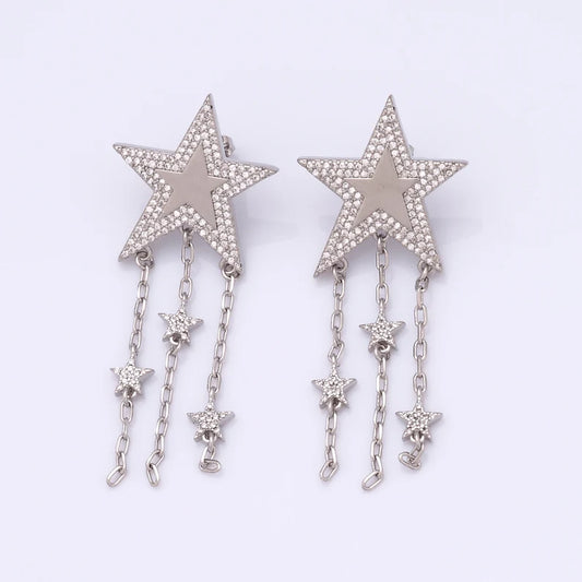 Crystal Star Drop Earrings